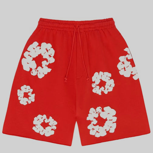 DENIM SHORTS (RED)