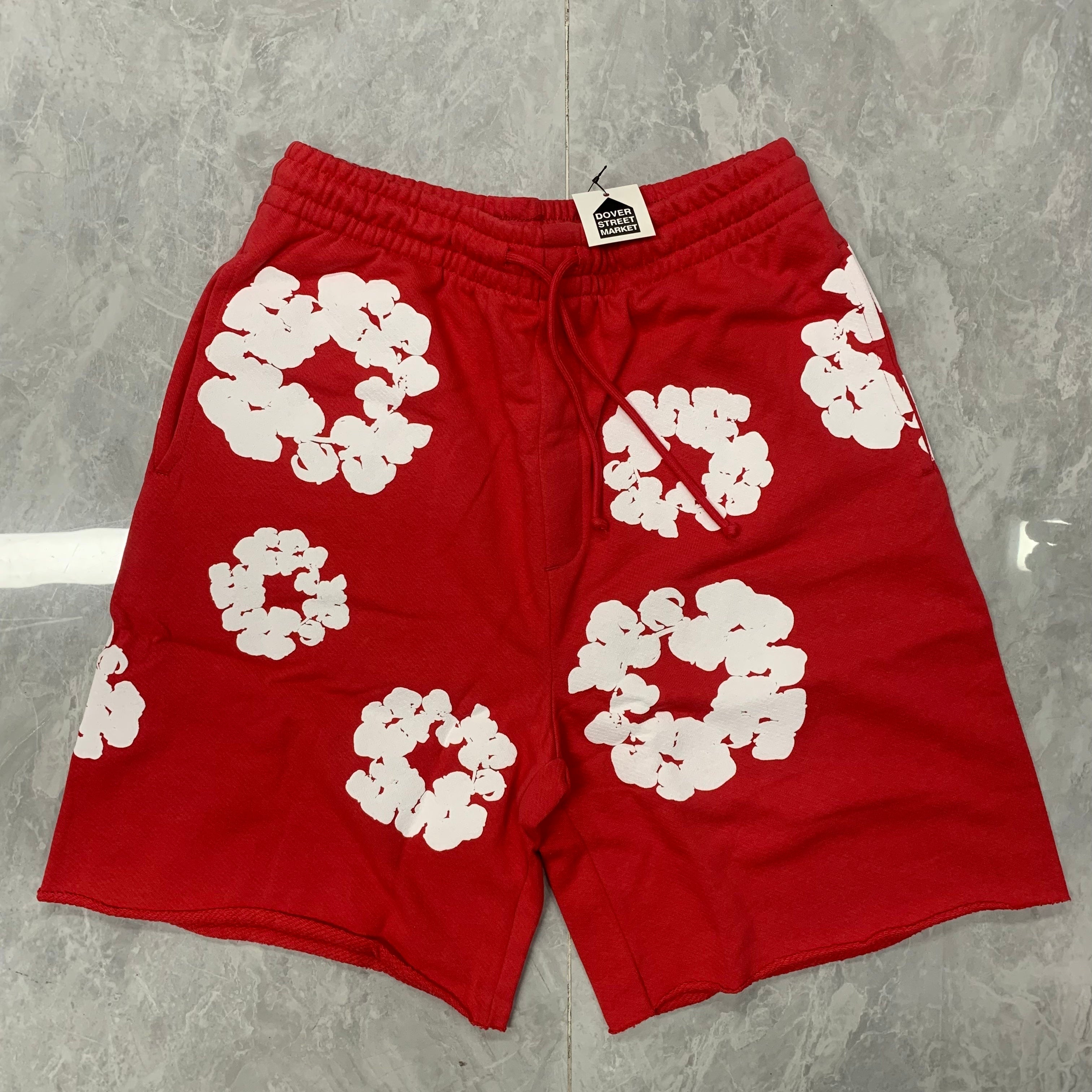 DENIM SHORTS (RED)