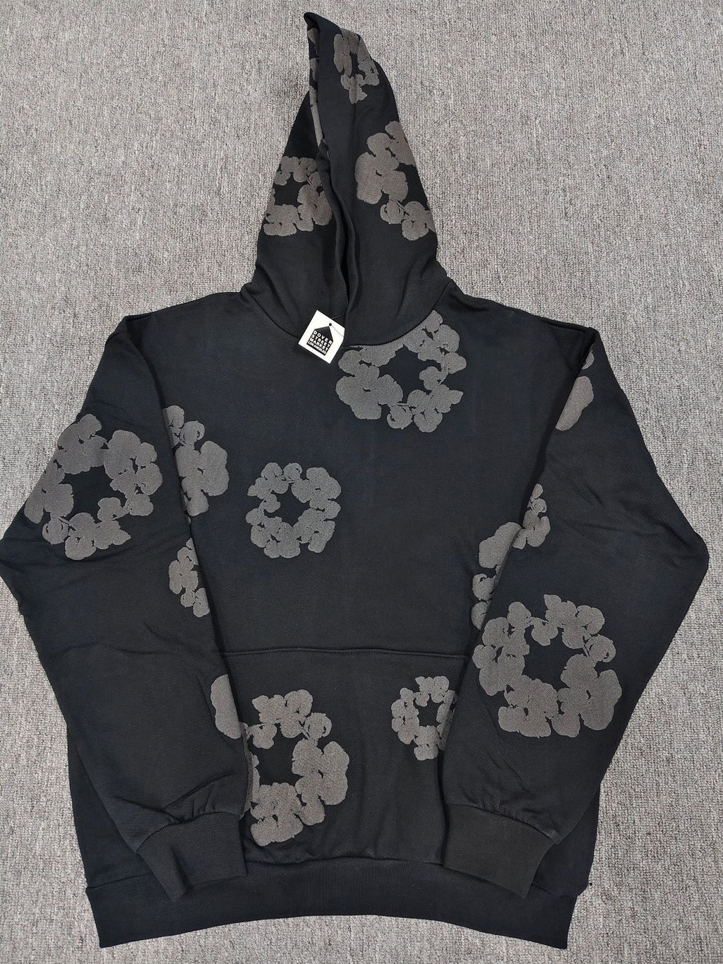DENIM HOODIE (BLACK PRINT)