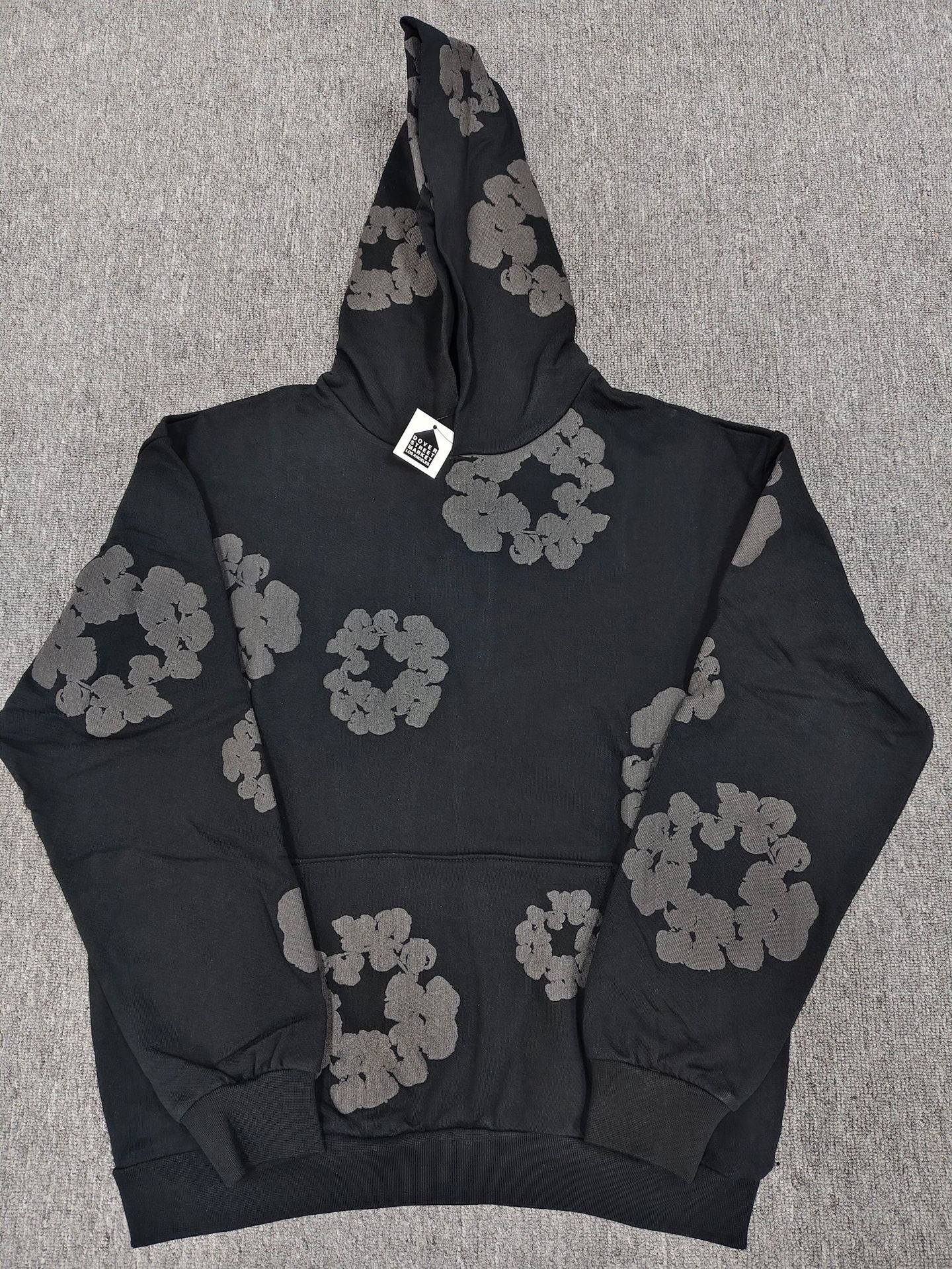 DENIM HOODIE (BLACK PRINT)