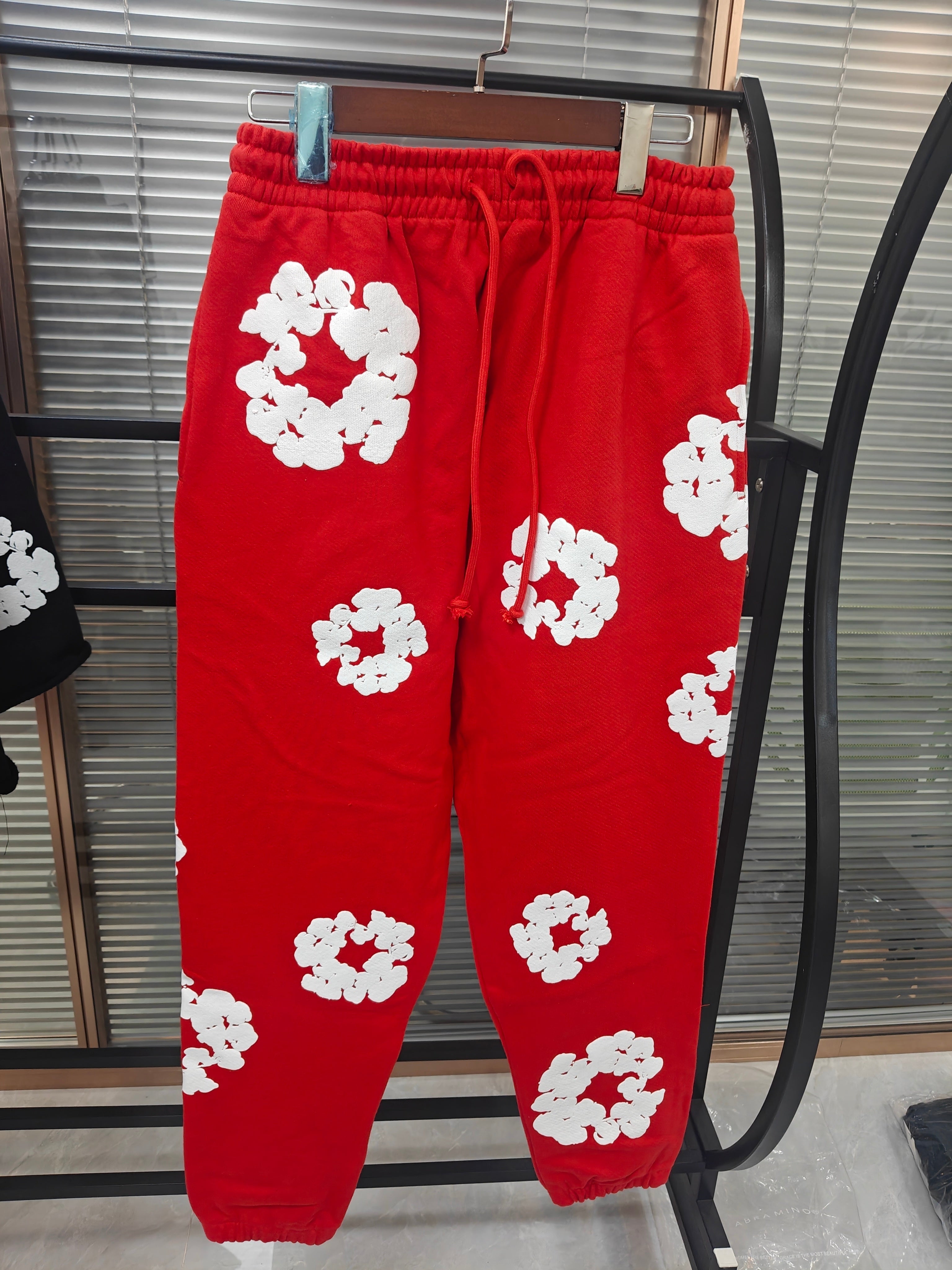 DENIM SWEATS (RED)