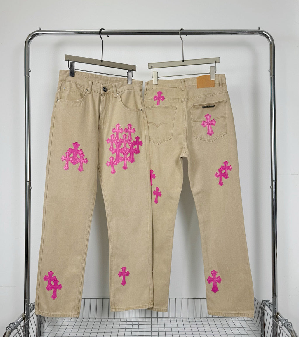 CHROME HEARTS TAN JEANS