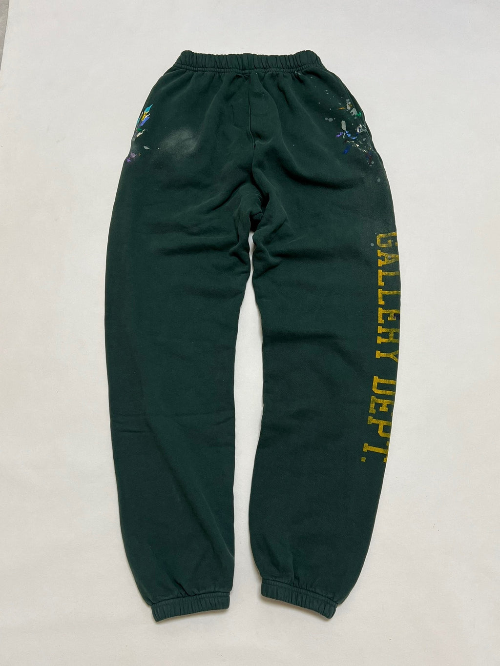 Gallery Dept. “Paint Splatter” Sweatpants (Olive/Yellow Logo)