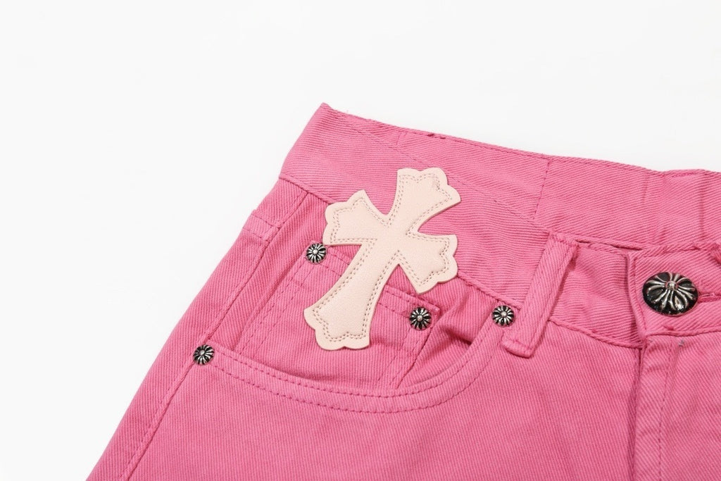 PINK CHROME HEART JEANS