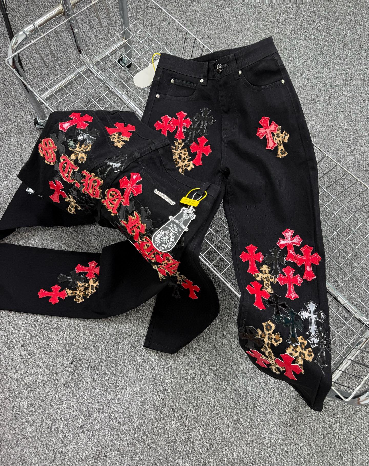 CHROME HEART JEANS X RED CROSS MIX