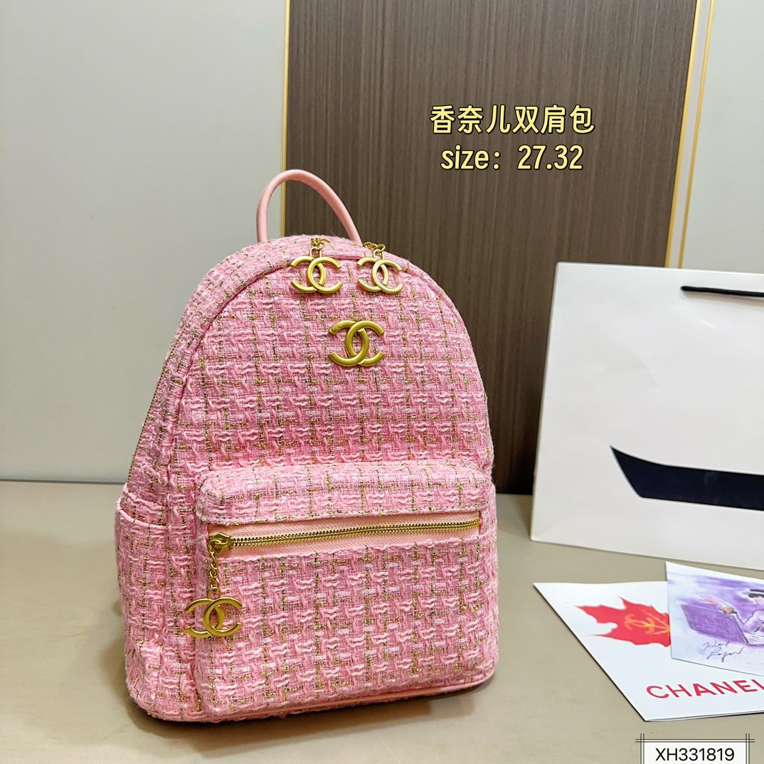 Chanel Tweed Double CC Backpacks