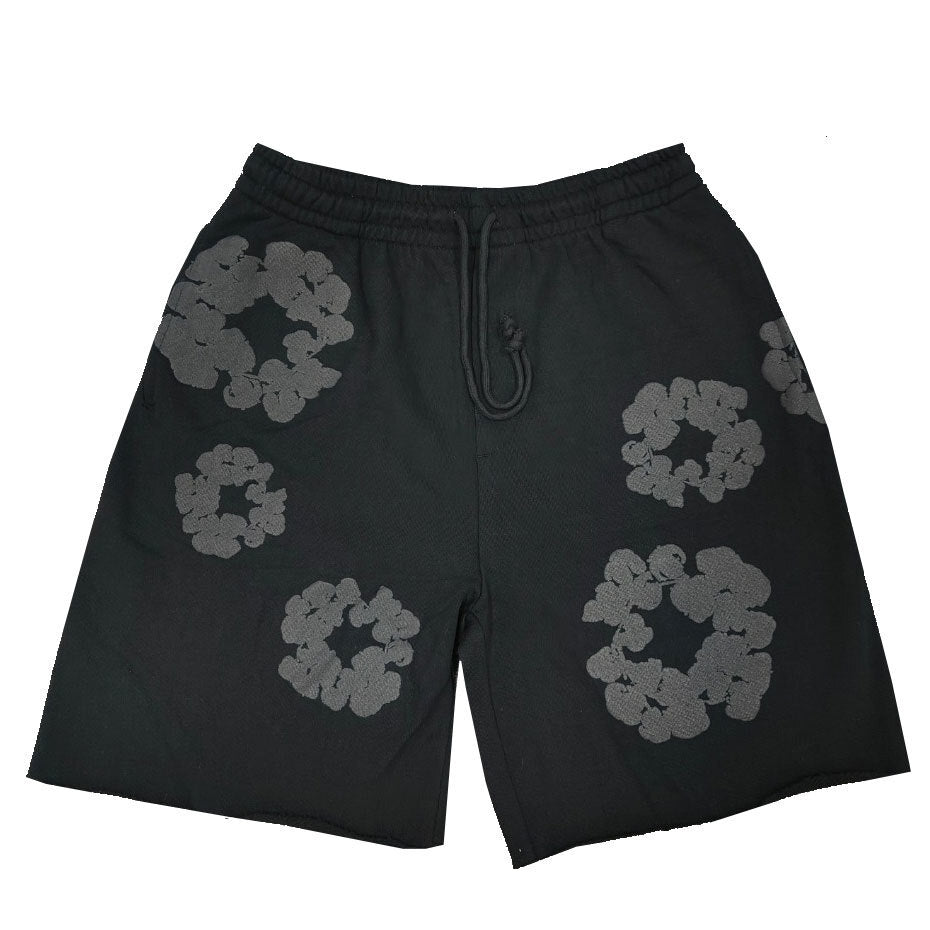 DENIM SHORTS (BLACK PRINT)