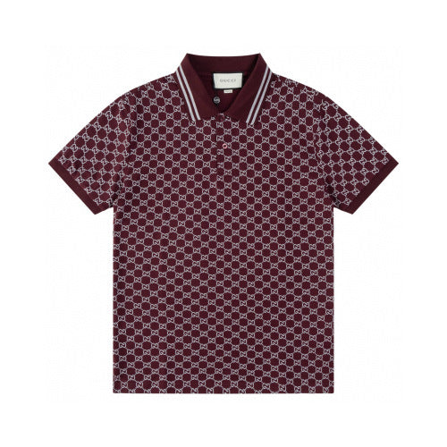 Gucci – Burgundy GG Monogram Polo Shirt