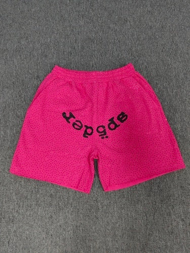 Sp5der “Web Mesh Shorts” (Pink/Black)