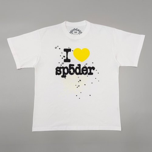I ❤️ Sp5der” T-Shirt (White/Yellow Heart)