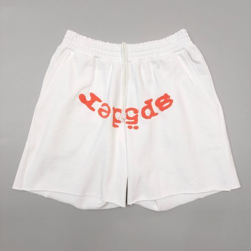 Sp5der “Web Logo” Shorts (White/Orange)