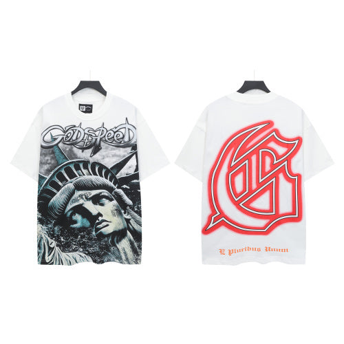 Godspeed “Liberty Red Outline” Tee (White Edition)