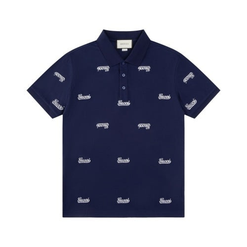 Gucci – Navy Script Logo Polo Shirt