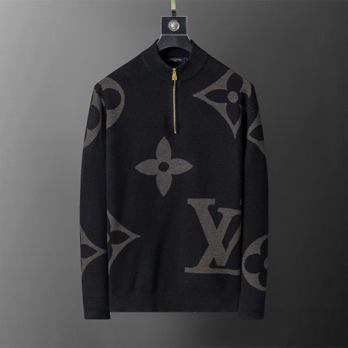 Louis Vuitton – Black Monogram Half-Zip Sweater
