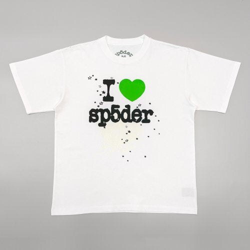 I ❤️ Sp5der” T-Shirt (White/Green Heart)