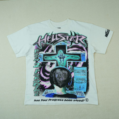 Hellstar “Progress Saved” Tee (White/Blue/Purple)