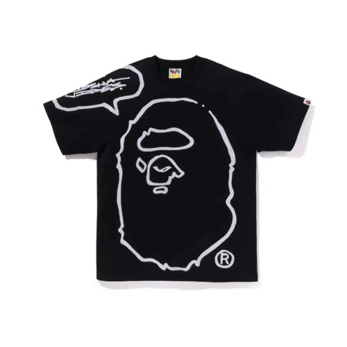 BAPE Outline Ape Head Speech Bubble Tee – Black Edition