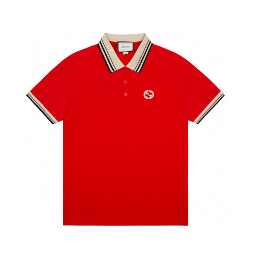Gucci – Beige Web Trim Polo Shirt