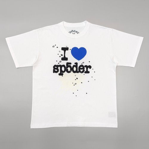 I ❤️ Sp5der” T-Shirt (White/Blue Heart)