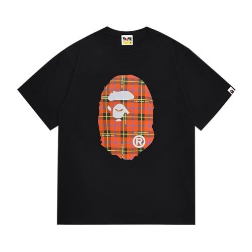 BAPE Plaid Ape Head Tee (Black)