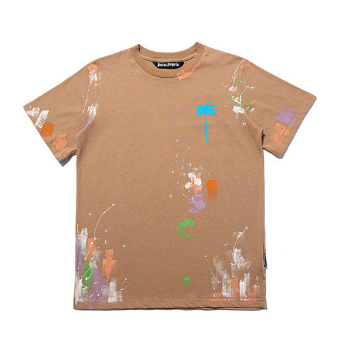 Palm Angels “Paint Splash Palm” T-Shirt (Brown)