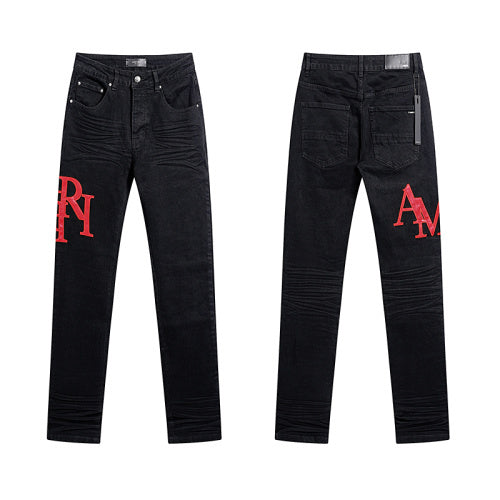 AMIRI BLACK JEANS (RED PRINT)