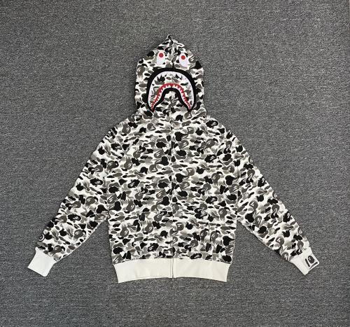 A Bathing Ape Shark Full Zip Hoodie – Monochrome Camo