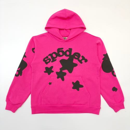 Sp5der “Atlanta” Hoodie (Hot Pink/Black Stars)