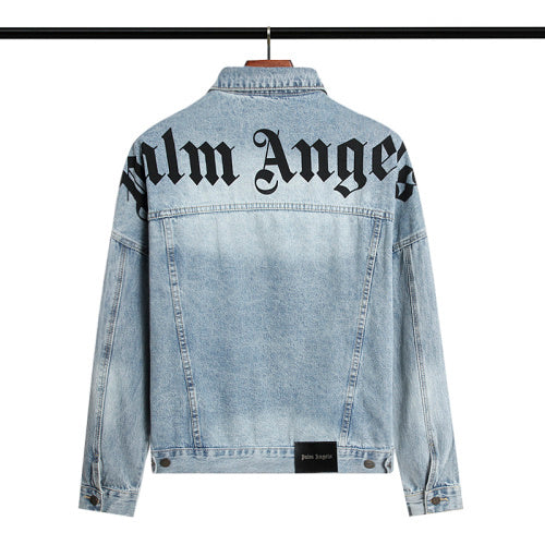 Palm Angels “Logo Denim Jacket” (Light Blue Wash)