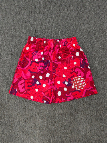 Eric Emanuel – Red Floral & Dot Print Shorts