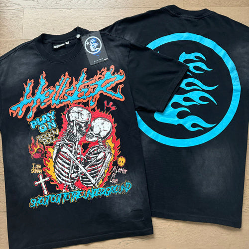 Hellstar – Black Flame Skeleton Tee