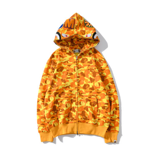 BAPE Shark Full Zip Hoodie – Orange Camo WGM Edition