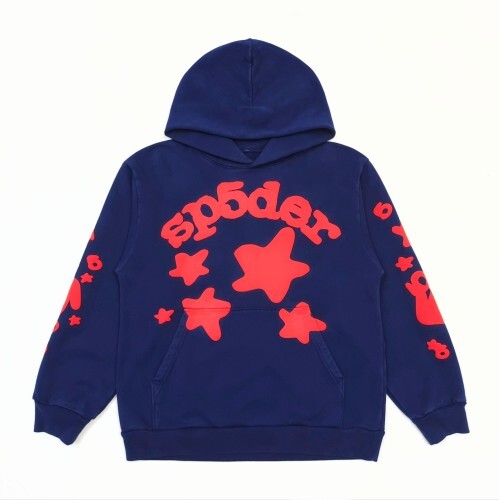 Sp5der Stars Hoodie – Navy/Red