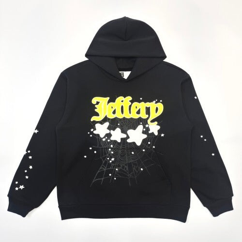 Sp5der “Jeffery” Hoodie (Black/Yellow Stars)