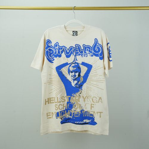 Hellstar “Heaven’s Yoga” Tee (Cream/Blue)