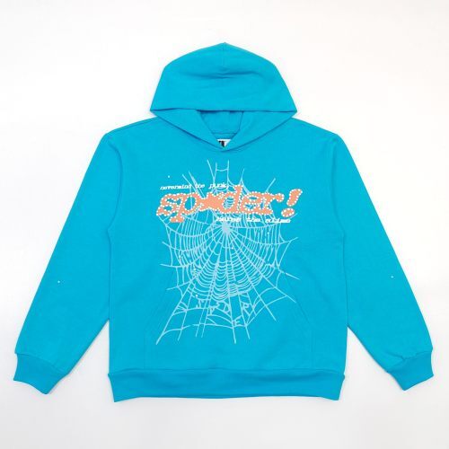 Sp5der “Beluga Blue Web Hoodie” (Sky Blue/White)