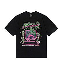 Hellstar “Lost My Mind” Tee Black / Neon Pink & Green
