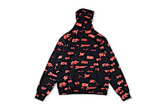 Sp5der Atlanta Logo Hoodie – Black/Red All-Over Print