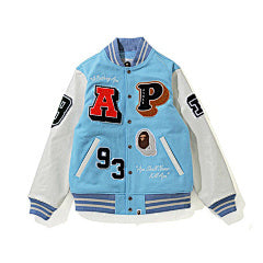 BAPE Varsity Jacket – Multi Patch Letterman Edition (BLUE)