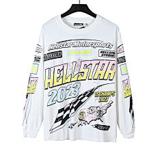 Hellstar – White Racing Long Sleeve Tee