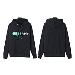 Palm Angels Drip Logo Hoodie (Black/Teal)