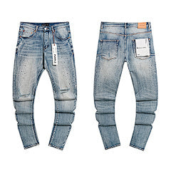 Purple – Light Blue Distressed Jeans