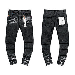 Purple – Black Splatter & Flame Jeans