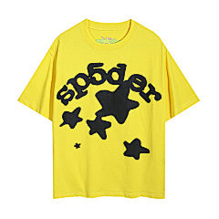 Sp5der “Stars” T-shirt in Yellow/Black