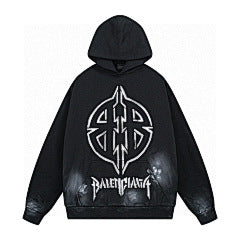Balenciaga Gothic Symbol Hoodie – Black