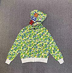 BAPE – Green & Yellow Shark Camo Hoodie