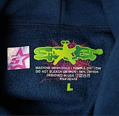 Sp5der “Atlanta” Hoodie (Navy/Pink Stars)