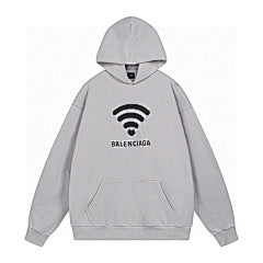 Balenciaga WiFi Logo Hoodie – White