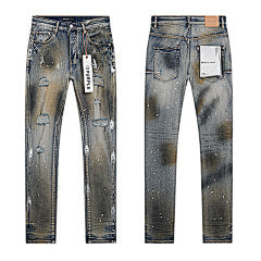 Purple – Dark Grey Splatter & Paint Jeans