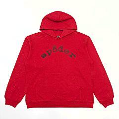 Sp5der Rhinestone Hoodie (Red)